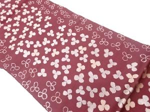 服部織物製　こはく錦花々模様織出し袋帯